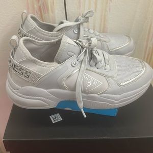 Grey Silver Guess Tennis Shoes / Sneakers size 7